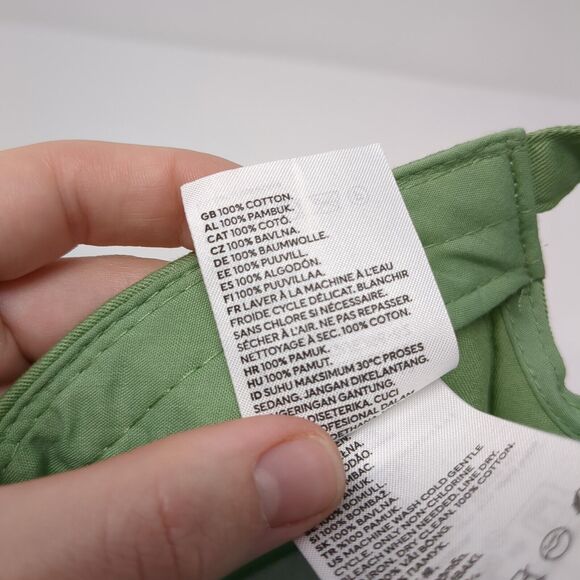 H&M Slideback Hat Solid Green One Size Adjustable Blank 6 Panel - Picture 9 of 9